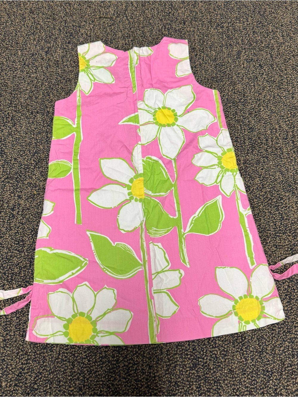 Lilly Pulitzer Girls Fresh Air Hibiscus Print Dress Shift Pink Yellow Size 8 - Picture 5 of 6